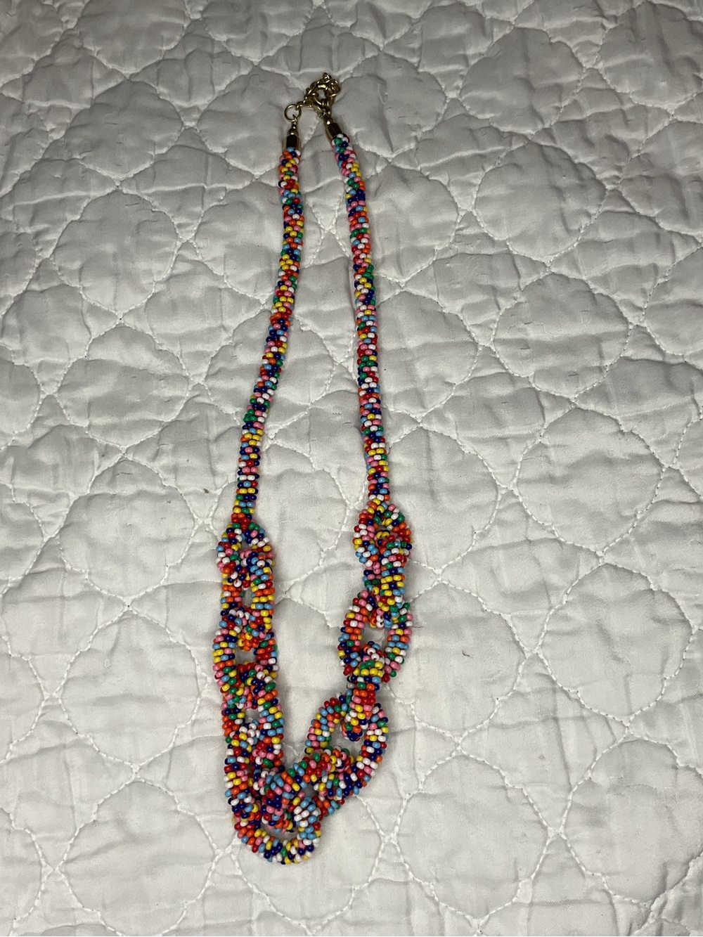 Banana Republic Multicolor Seed Bead Twist Necklace